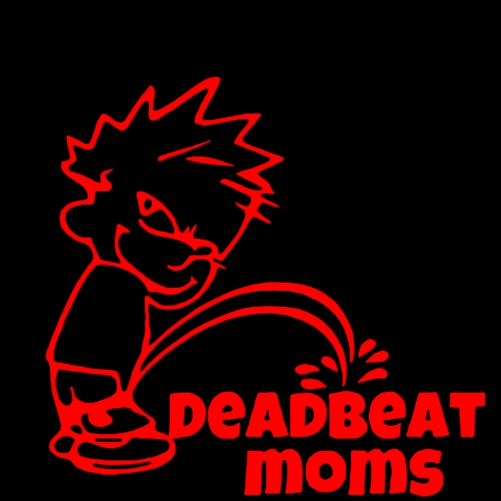 Red 6Wx5.5H Piss On Deadbeat Moms Premium permanent vinyl decal